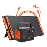 Jackery Explorer 1000V2 Portable Power Station (2024 New) + 2x 100W Solar Panels + 5M Extension Cable, 1070Wh LiFePO4, 1500W AC & 100W USB-C Output, 1-Hour Fast Charge