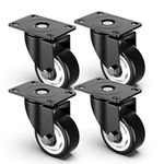 3 inch Swivel Caster Wheels, Heavy Duty Plate Casters with no Brakes Total Capacity 1000lbs (pack of 4)