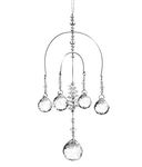 GA Glass Crystal Car Hanging Sun Catcher Beautiful Super Sparkling K9 Crystal (5 Crystal, White)