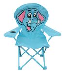 Quest Kids Elephant Folding Camping Chair - Lightweight, Portable, Durable, with Cup Holder, Perfect for Camping, Beach, Garden - Fun Animal Design for Kids