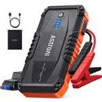 AstroAI S8 Car Battery Jump Starter, 1500A Peak Car Jumper Starter Battery Pack for Up to 6.0L Gas & 3.0L Diesel Engines, 12V Portable Jump Box with 3 Modes Flashlight and Jumper Cable (Orange)