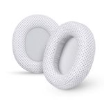 Replacement Ear Pads for SteelSeries Arctis 1, Arctis 3, Arctis 5, Arctis 7, Arctis 9X, Arctis Pro & Arctis Prime Headset Headphone Earpads, Memory Foam & PU Leather (White)