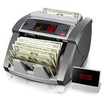 MUNBYN IMC03 Money Counter Machine Value Count, USD/EUR, UV/MG/IR/DD/DBL/HLF Bill Counter, Add Batch 1,300 Bills/Min, External Display Cash Counter