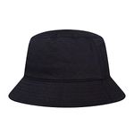 GADIEMKENSD Cotton Bucket Hat for Women Summer Beach Sun Protection Bucket Hats for Men Trendy Portable Outdoor Travel Hat for Golf Hiking Fishing Camping Black