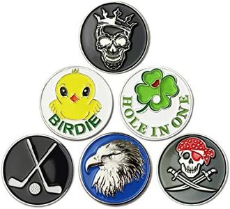 GOLTERS Golf Ball Markers fit All Magnetic Golf Hat Best Golf Gifts Clips Pack of 6, Mixed 05