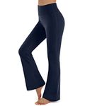 Promover Bootleg Yoga Pants Womens Flare Leggings High Waisted Bootcut Dress Pants Wide Leg Pants Navy Blue