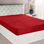 Mattress Protector Waterproof Mattress Protector Cover for Queen Size Bed Protector 78" X 60" Skirting 2-10 Inch Maroon