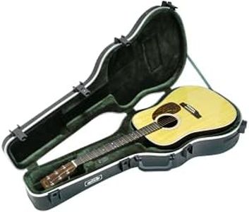 SKB Cases 1SKB-18 Acoustic Dreadnought Deluxe Guitar Case, Fiberglass Reinforced Nylon Trigger Release Latching System, Indestructible Cushioned Rubber Over-Molded Handle