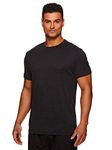 Gaiam Men's Everyday Basic Crew Neck T Shirt - Short Sleeve Yoga & Workout Top - Black - XL