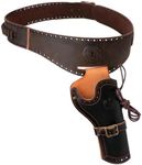 TOURBON Genuine Leather Gun Holster Western Cowboy Leg Pistol Holder Rig Ajustable Ammo Bullet Belt