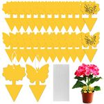 Fruit Fly Trap, 24 PCS Yellow Sticky Fly Traps Killer Fungus Gnat Sticky Traps, Double-Sided Fly Catchers for Protect Plants and Control Indoor Plant Bug, Fly Paper for Flies Mosquitoes Fungus Gnats