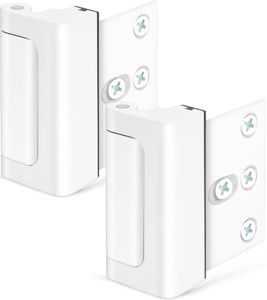 Home Security Door Lock, Childproof Reinforcement Lock with 3" Stop 4 Screws Withstand 800 lbs for Inward Swinging Door, Upgrade Night to Defend Your
