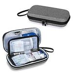 BAFASO Hard Insulin Cooler Travel Case with 2 Ice Packs, Insulin Travel Case for Insulin Pens and Diabetic Supplies, Gray