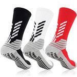 Howwide Soccer Socks Anti Slip Grip Football Basketball Sports Cushion Sock 3 Pair