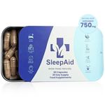 Natural Sleep Aid - Herbal Sleep Supplement with Valerian Root & Magnesium for Sleep, Natural Source Melatonin Vegan Capsules, 1 Month Supply Sleeping Pills 750 mg