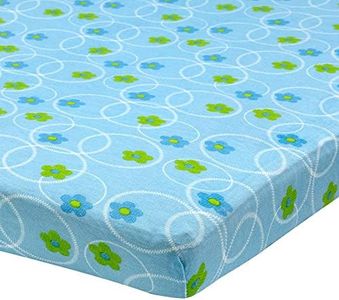 Abstract Fitted Crib Sheet for Mini and Portable Cribs - 24"x 38" - Ultra Soft, 100% Jersey Knit Cotton - Hypoallergenic Nursery Bedding - Floral Blue