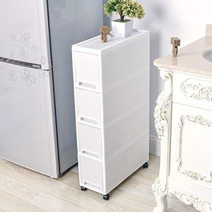 Shozafia Gap Slim Rolling Storage Cart and Organizer, 7.1 inches Kitchen Trolley Beside Fridge Rolling Shelf With Drawers