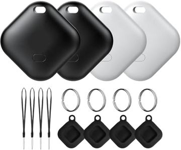 Tracker Tag 4Pcs,Key Finder,Compatible with Apple Find My (iOS Only),Replaceable Battery,IP67 Waterproof,Suitable for Luggage, Bags, Wallets, Backpacks, Keys Tracking Tag