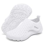 Racqua Toddler Water Shoes Kids Beach Shoes Aqua Sea Pool Wet Swimming Slip-On Quick Dry Lightweight Socks Shoes Girls White 7