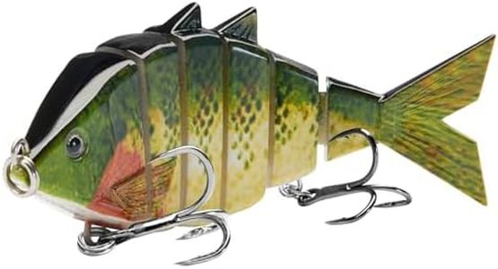 BASSDASH Bone Swimbait Multi Jointed Hard Fishing Lure for Bass Trout Bluegill Pike with Angled Cut Segments 3.7in/0.66oz