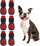 Beautyzoo Non Slip Dog Socks for Hardwood Floor- Strong Grips Traction Control Non Skid Socks for Puppy Small Medium Large Dogs Indoor Wear, Anti-Slip Pet Paw Protector to Prevent Licking