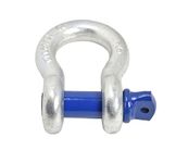 Bow Shackle 7/8" inch Alfa Wheels D-Ring Rugged WLL Working Load Limit 6.5 Tons 18700 lbs-1" Screw Threaded Pin Heavy Duty Lifting Rigging Tow Hummer Recovery Anchor (Galv/Blue)