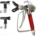 MAXAIR AIRLESS HIGH Pressure (3600PSI) Spray Gun RED with (517 & 315) Spray TIP & Nozzle Guard AIRLESS Pump Sprayer ACCESSORISES SPARES COMPITABLE with GRACO Wagner Titan