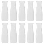 SOUJOY 10 Pack Composite Plastic Flower Vase, White Small Tall Conic Floral Vase Home Decor Centerpieces, Unbreakable Bud Vase for Decor Living Room