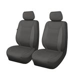 Flying Banner car seat Covers Protects Water Proof Faux Leather Carbon Fiber Fronts Gray Gray