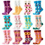 GLCMXMART Fun Socks for Women, Novelty Funny Crazy Cool funky Socks, Food Animal Cute Gifts for Women Girl, Ws-001, Medium-Large