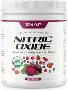 Snap Supplements Organic Beet Root Powder, Nitric Oxide Superfood Supplement with Beets, B Vitamins, Pomegranate & Red Spinach for Energy, Heart Health & Circulation Support, 30 Servings, Mixed Berry
