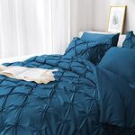 JOLLYVOGUE Comforter Set 8 Pieces, Teal Bed in a Bag Comforter Set for Bedroom, Bedding Comforter Sets with Comforter, Sheets, Bed Skirt, Ruffled Shams & Pillowcases, Queen(88''x 88'') (BJT-TL-Q)