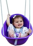 Swurfer Coconut Toddler Swing – Comfy Baby Swing Outdoor, 3- Point Adjustable Safety Harness, Secure, Safe Quick Click Locking System, Blister-Free Rope, Easy Installation, Ages 9 M and Up, Plp Purple