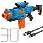 Innovitoy Alpha Striker Blue Electric Motorized Toy Gun with Scope, Soft 30 Darts, USB Type-C Rechargeable,Long Range 60ft+, 1-Hour Playtime, for Kids & Adults (8+), Made in India