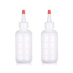 AOVNA 2 Packs Applicator Bottle with Tip Squeeze Plastic Applicator Bottle Graduated Applicator Bottle for Salon Hair Care (120ml)