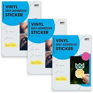 PPD Glossy and Matte Self Adhesive PVC Vinyl Sticker Paper, 8.5 x 11, 10 and 20 sheets (Bundle of 3)