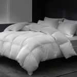 East Coast Bedding Pure Dream Down and Down Fiber Comforter - King Size 86x102 Inch - All Season Down Fiber Duvet - White Cotton Duvet Insert - 70 oz