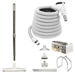 VPC Central Vacuum Accessory Kit | Telescopic Wand with Deluxe Tool Set | Low-Voltage Premium Hose with On/Off Button