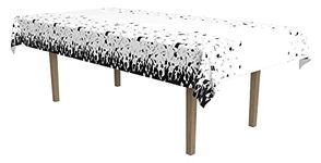 Beistle 50482 Graduation Table Cover, 54" x 108", White/Black