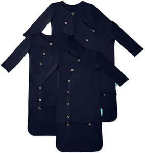 PurComfy Supersoft Baby Sleeper Gowns, 4-Pack Premium Bamboo Viscose Infant Nightgown Sleepers Preemie Newborn Snap Bundles