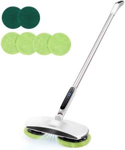 GOBOT Electric Mop with LED Headlights,Cordless & Rechargeable Electric Mop For Floor Cleaning, Use For Hardwood, Tile, Wooden, And Marble floors, 6 Reusable Microfiber Pads, Removable Batteries