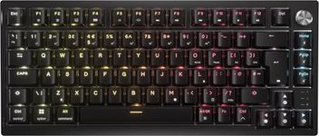 Corsair K65 PLUS WIRELESS 75% RGB Hot-Swappable Mechanical Gaming Keyboard – Pre-Lubricated MLX Fusion Tactile Switches – Dual-Layer Sound Dampening – PBT Keycaps – QWERTY UK – Black