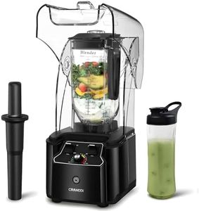 CRANDDI Commercial Quiet Blender, 2200 Watt Professional Countertop Blender with BPA-FREE 80oz Pitcher, Built-in Pulse & 15-speeds Control, Smoothie Blender for Commercial and Home 110V (Black)