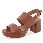 Aerosoles Women's Camilia Heeled Sandal, Cognac Faux Leather, 8 UK