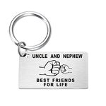 TGCNQ Uncle Chrismtas Gifts - Birthday Gift for Uncle - Best Uncle Keychain - Xmas Gift for Uncle Key Chain Keyring, Silver, Medium