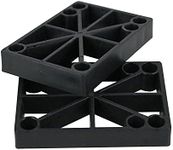 H Block Skateboard Old School Riser Pads 1/2" (12mm) Set of 2 Risers Black Hard Plastic