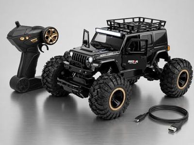 Royal Cellar Defender Climbing Remote Control Car, 1:18 RC Monster Truck 2WD with Dual Spray Smoke, LED Lights, 2.4GHz Long Range, Alloy Body Off Road Car, Type C Rechargeable (Thar Ro)
