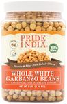 Pride Of India Indian Whole White Garbanzo Beans 10Mm Protein & Fiber Rich Kabuli Chana, 3 Pound Jar