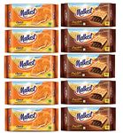 Malkist Cheese and Chocolate 2 Flavored Crunchy Crackers Biscuits 138gm (12 Piece Per Pack) (Pack of 10)