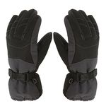 Surakey Childs Ski Gloves Kids Winter Finger Warm Waterproof and Wear-Resistant Windproof Mittens Cold Protection Cover for Boys Girls Snowboarding Outdoor Sports for 7-12 Years Black